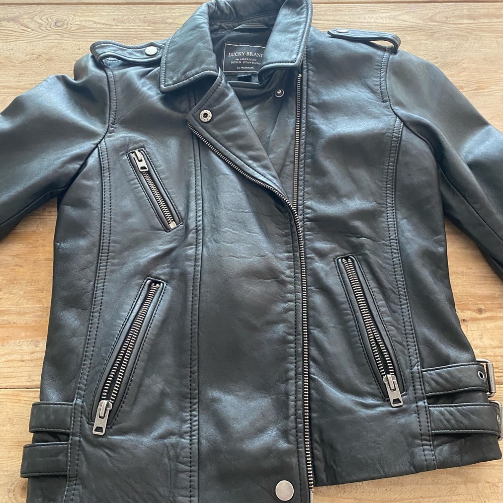 Lucky Brand Leather Moto Jacket